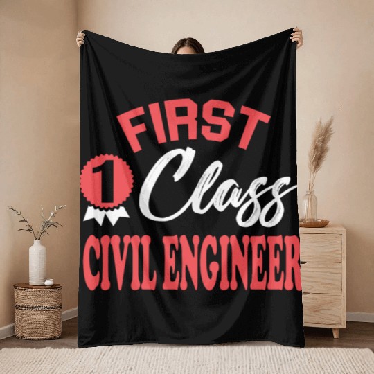 First class civil engineer Throw Blankets