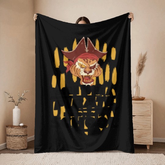 Born To Be A Pirate Forced To Go To School Throw Blankets