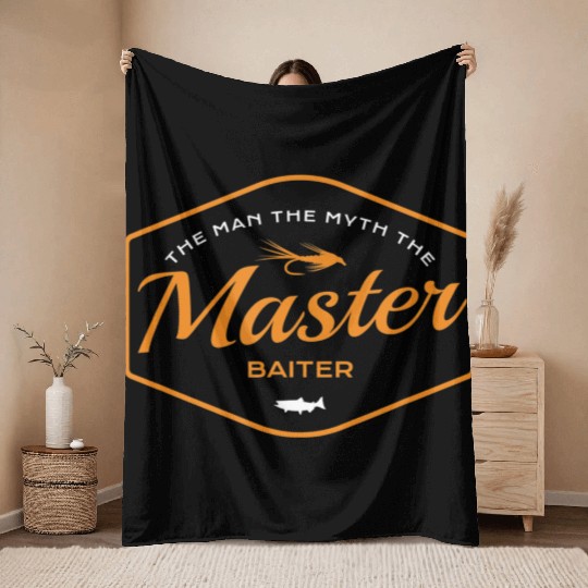 Fishing - Master Baiter Throw Blankets