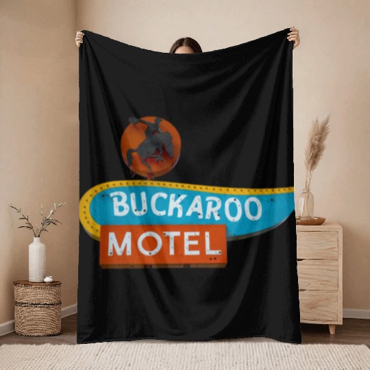 Buckaroo Motel Sign Route 66 Tucumcari New Mexico Throw Blankets