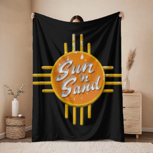 Sun N Sand Motel Sign Route 66 Santa Rosa NM Throw Blankets