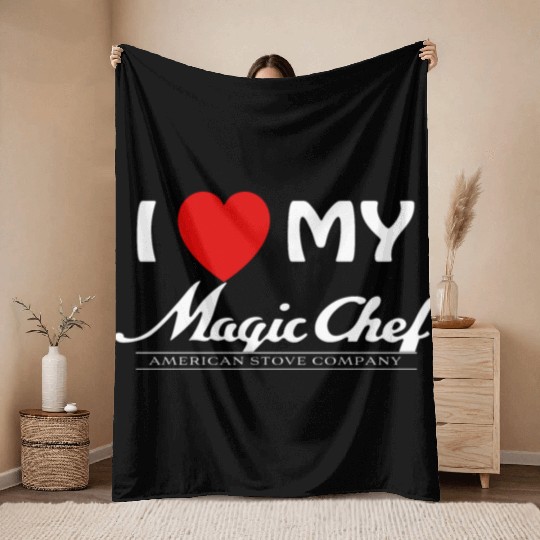 I Love My Magic Chef Vintage Stove Throw Blankets