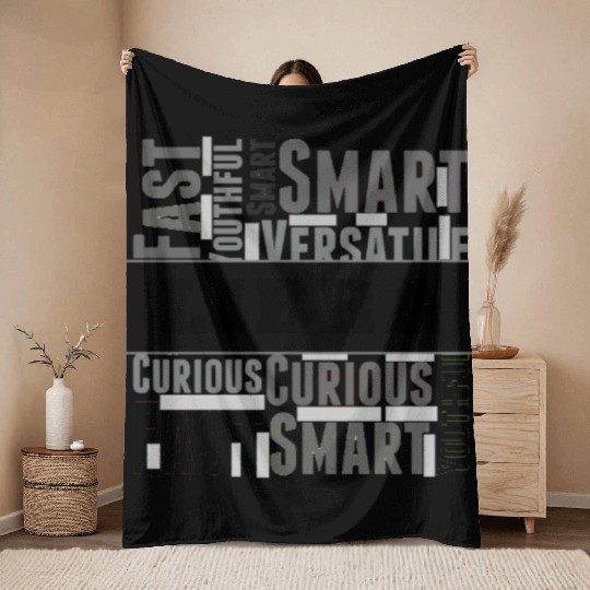 Libra Zodiac Star Sign Word Cloud Square Monochrom Throw Blankets