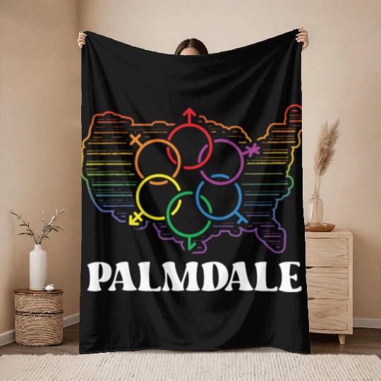 Palmdale Pride Month Pride Flag LGBT Community LGB Throw Blankets