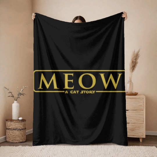 meow - a cat story Throw Blankets