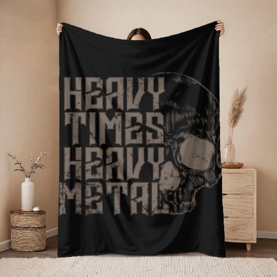 Heavy Times Heavy Metal Music Band Genre Throw Blankets