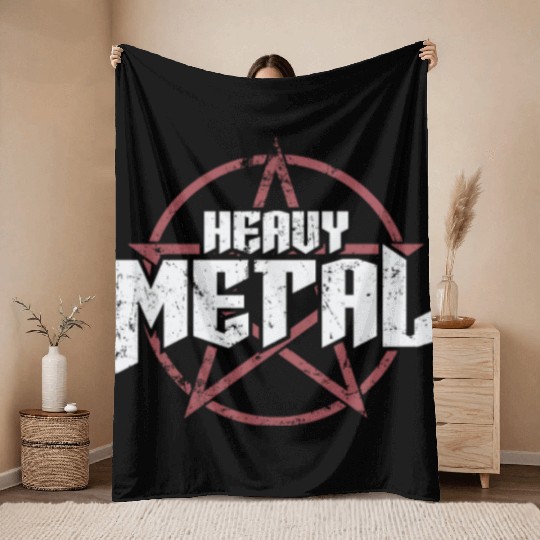Heavy Metal Music Band Genre Bass Throw Blankets