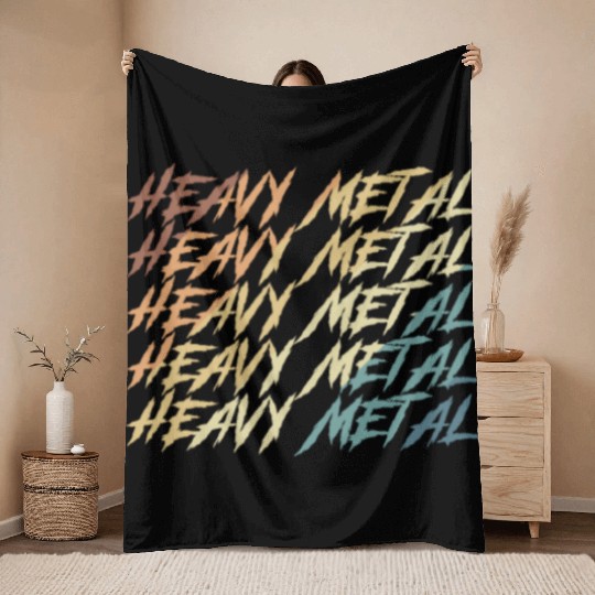 Heavy Metal Headbanging Band Genre Throw Blankets