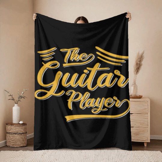 the guitar player Throw Blankets