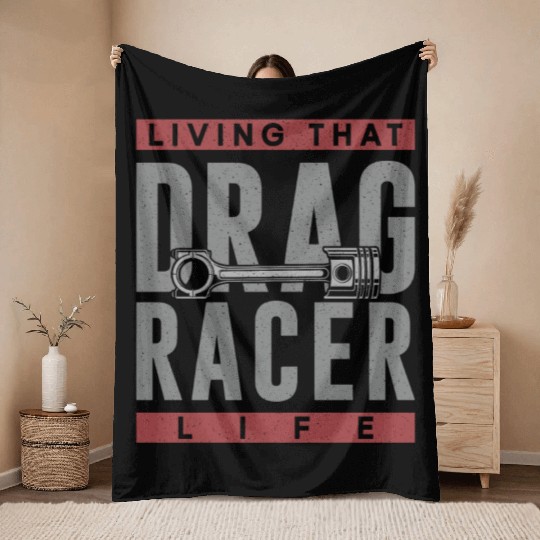 Drag Racing Race Car Living That Throw Blankets