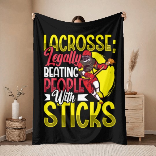 Lacrosse Player Lacrosse Coach Lax Player Sports Throw Blankets