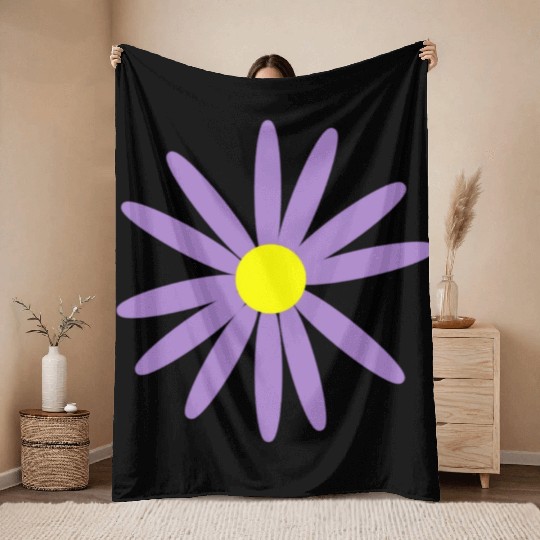 Lavender Daisy Throw Blankets