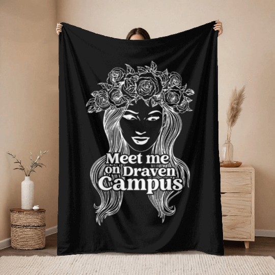 Meet Me On Draven Campus Apparel Throw Blankets