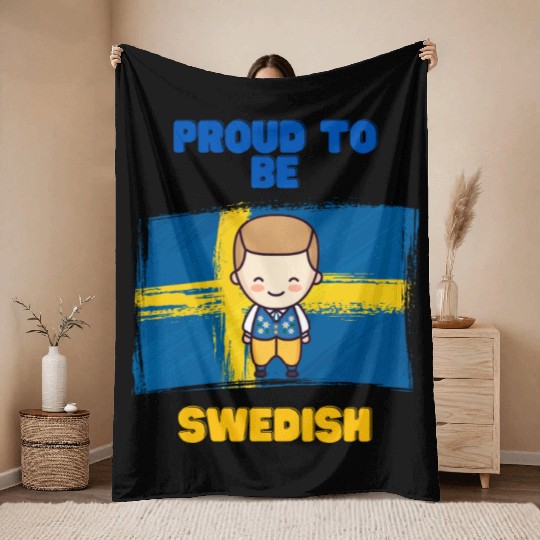 Proud to be swedish - cute design Throw Blankets