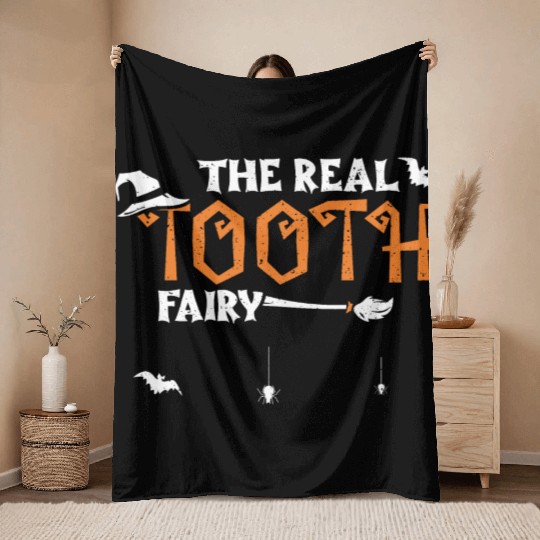 The Real Tooth Fairy - Halloween Throw Blankets