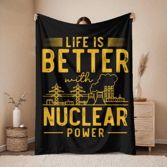 Nuclear Engineer, nuclear, science Throw Blankets