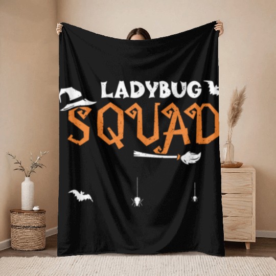 Ladybug Squad - Halloween Throw Blankets