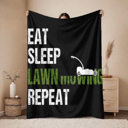 Lawn Mowing Throw Blankets Funny Lawn Mower Throw Blankets Gardening