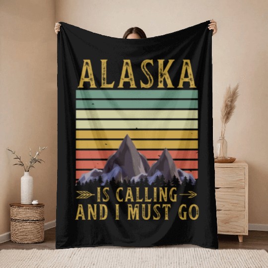 Alaska Throw Blankets Men's Women Children USA North Pole