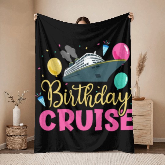 Birthday Cruise Throw Blankets