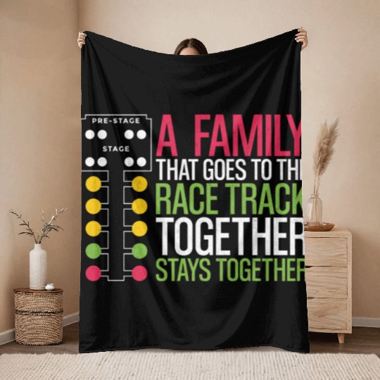 Drag Racing Race Car Family A Throw Blankets