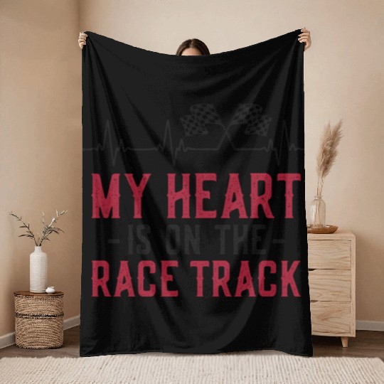 Drag Racing Race Car Girlfriend Throw Blankets