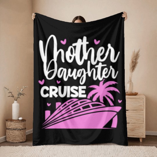 Mother Daughter Cruise Throw Blankets