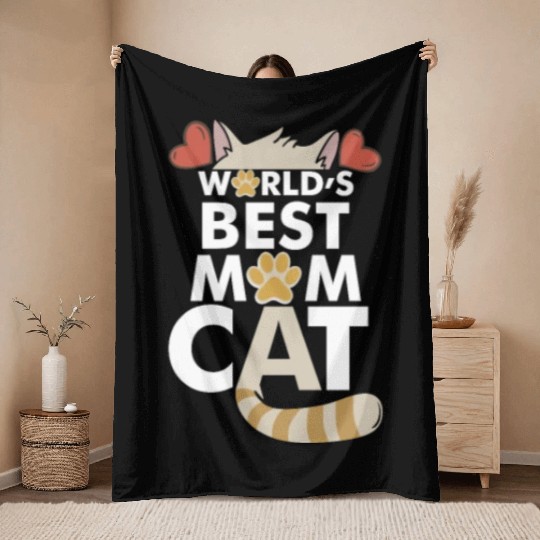 Best Cat Mom Throw Blankets