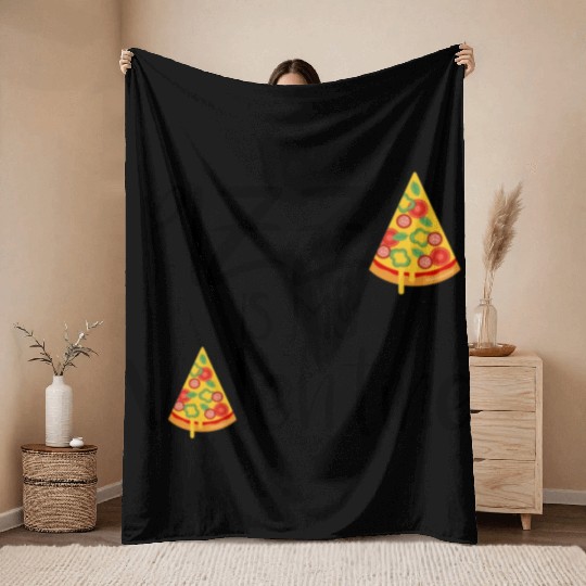 pizza is my valentine694 Throw Blankets