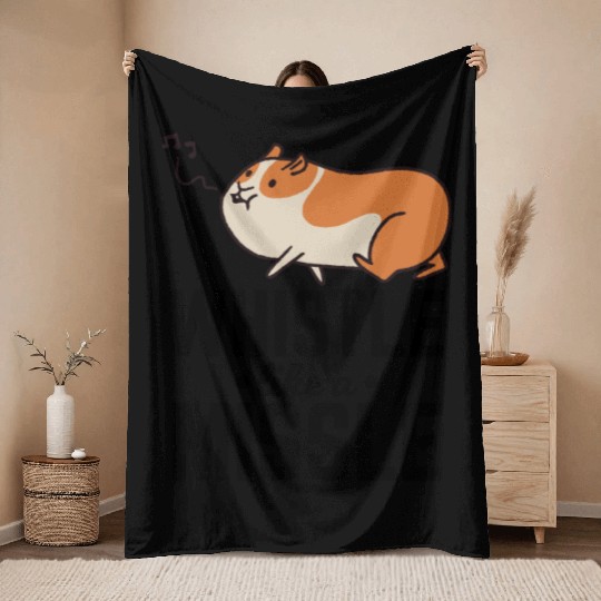 Hamster whistles a song Throw Blankets