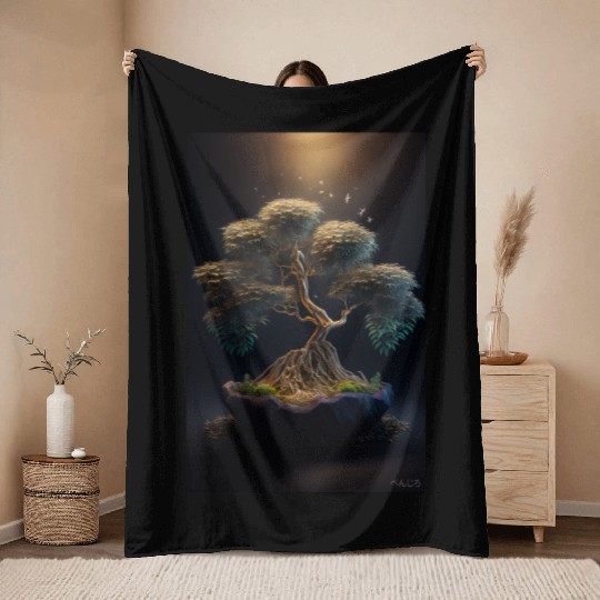 Cannabonsai - Bonsai Tree, Cannabis Plant, Throw Blankets
