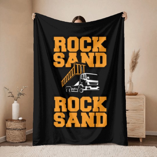 Rock Sand Dump Truck Throw Blankets