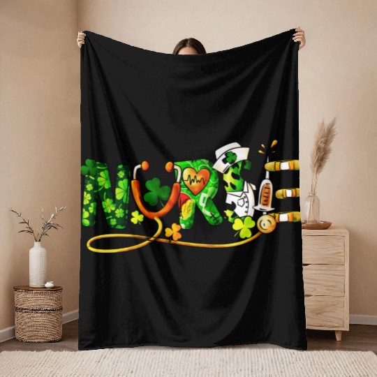 St Patricks Day, Nurse Throw Blankets