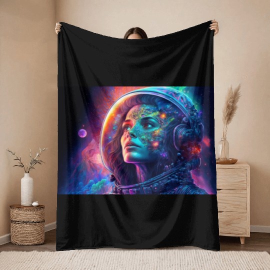 Psychedelic Astronauts 2 Throw Blankets
