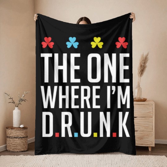 Beer Drunk Paddy Shamrock Saint Patrick Day Throw Blankets