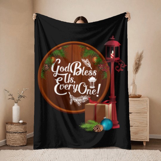 A Christmas Carol Charles Dickens God Bless Us Eve Throw Blankets