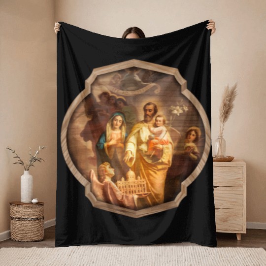 St Joseph Holy Catholic Church Ite Ad Catholic Throw Blankets