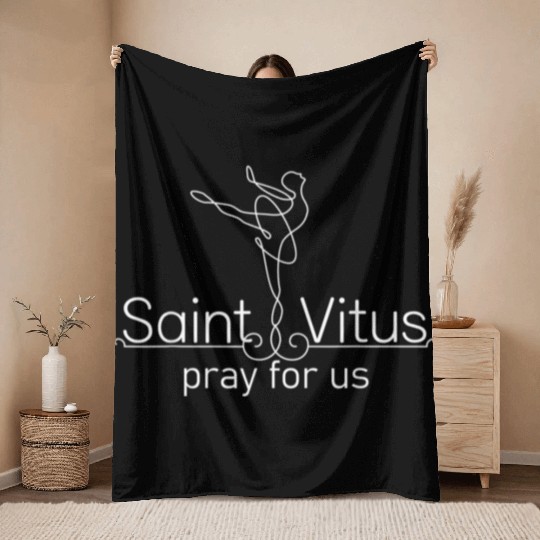 Vitus Catholic Patron Saint of Dancing Ballet Girl Throw Blankets