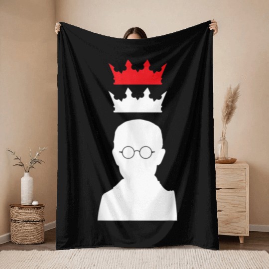 St Maximilian Kolbe Two Crowns Catholic Saint Gift Throw Blankets