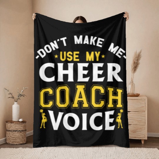 Cheer Coach Voice Funny Cheerleading Coach Throw Blankets