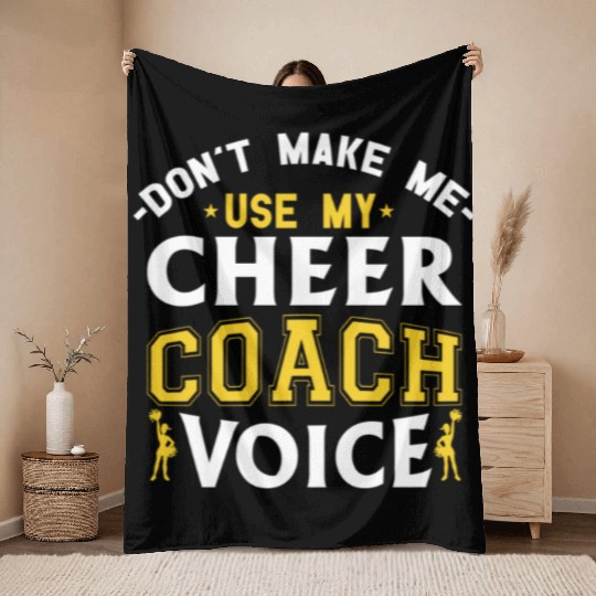 Cheer Coach Voice Funny Cheerleading Coach Throw Blankets