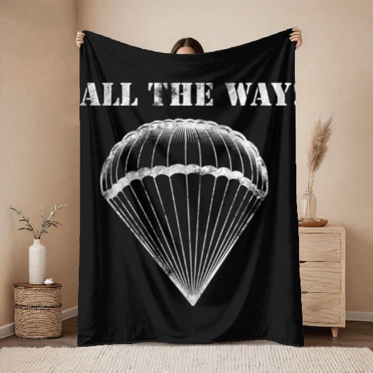 All the Way! - 82nd Airborne Throw Blankets