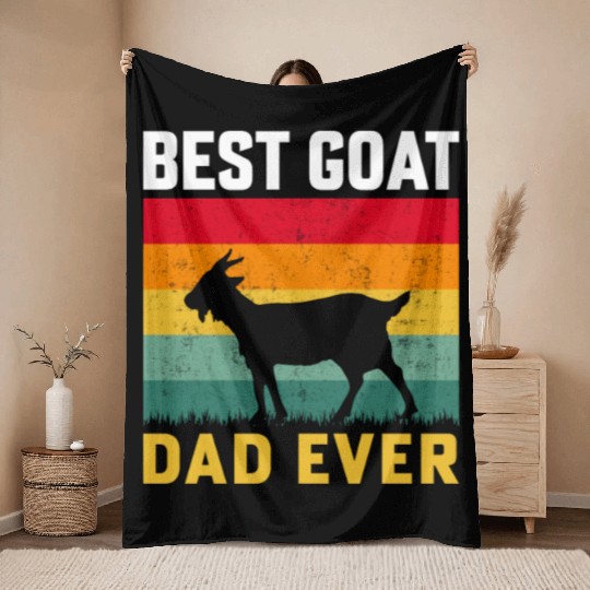 Best Goat Dad Ever Throw Blankets