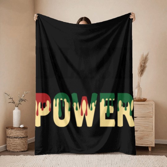 Black Power Throw Blankets