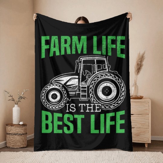 Farm Tractor Farming Life Agriculture Farmer Throw Blankets