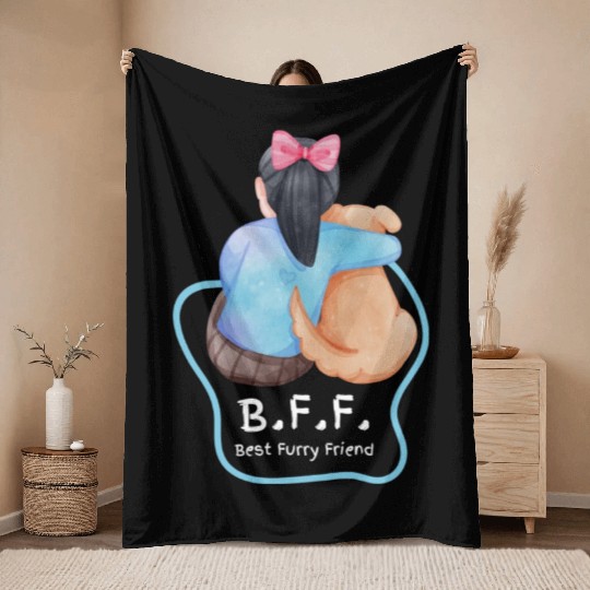 Best friend my dog  D83D DC36 Throw Blankets