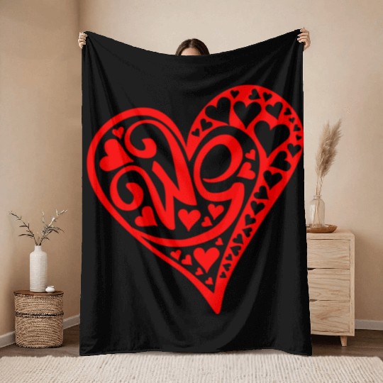 Galentines Day Red Heart We Valentines Day2 Throw Blankets