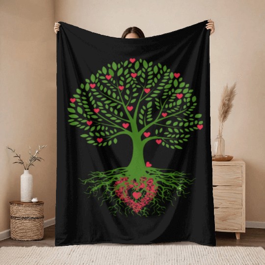 Tree - love Throw Blankets