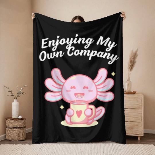 Enjoying My Own Company Sarcastic Introvert Sarcas Throw Blankets