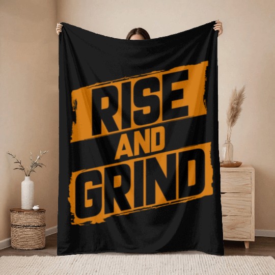 Rise and Grind Throw Blankets
